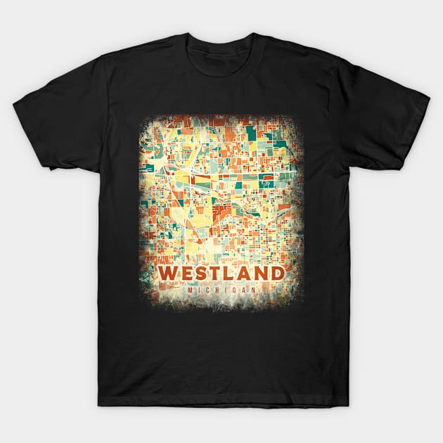 Westland Michigan US map T-Shirt by SerenityByAlex